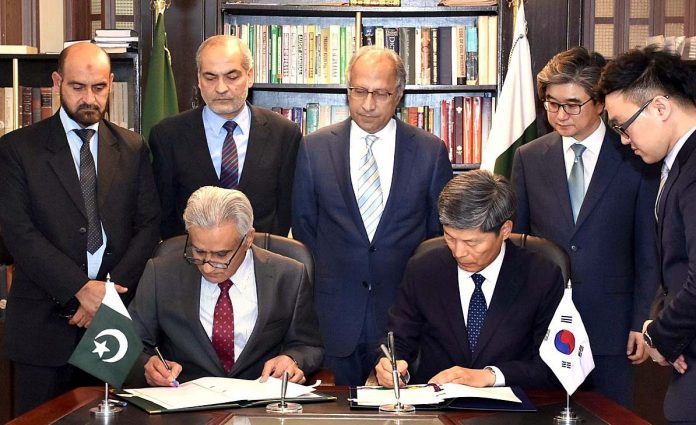 پاکستان اور جنوبی کوریا نے 50کروڑ ڈالر مالیت کے فریم ورک ارینجمنٹ پر دستخط کردیئے
